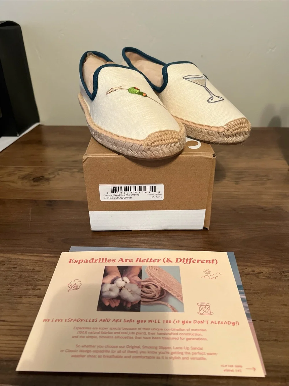 Soludos Espadrilles smoking dry martini Cocktail Embroidery
